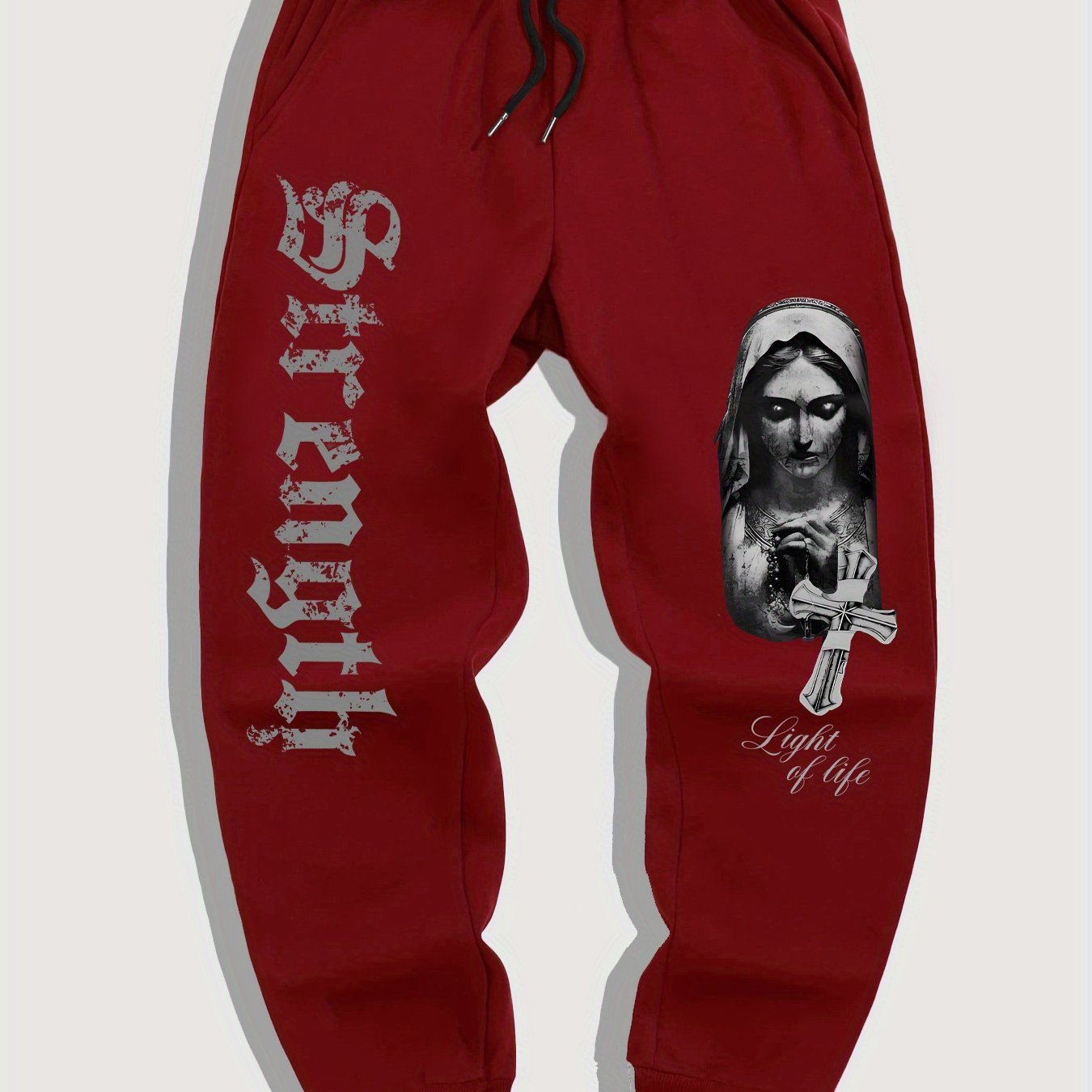 Men'S Casual Sports Joggers with Gothic Print of The Virgin Mary from The Renaissance.