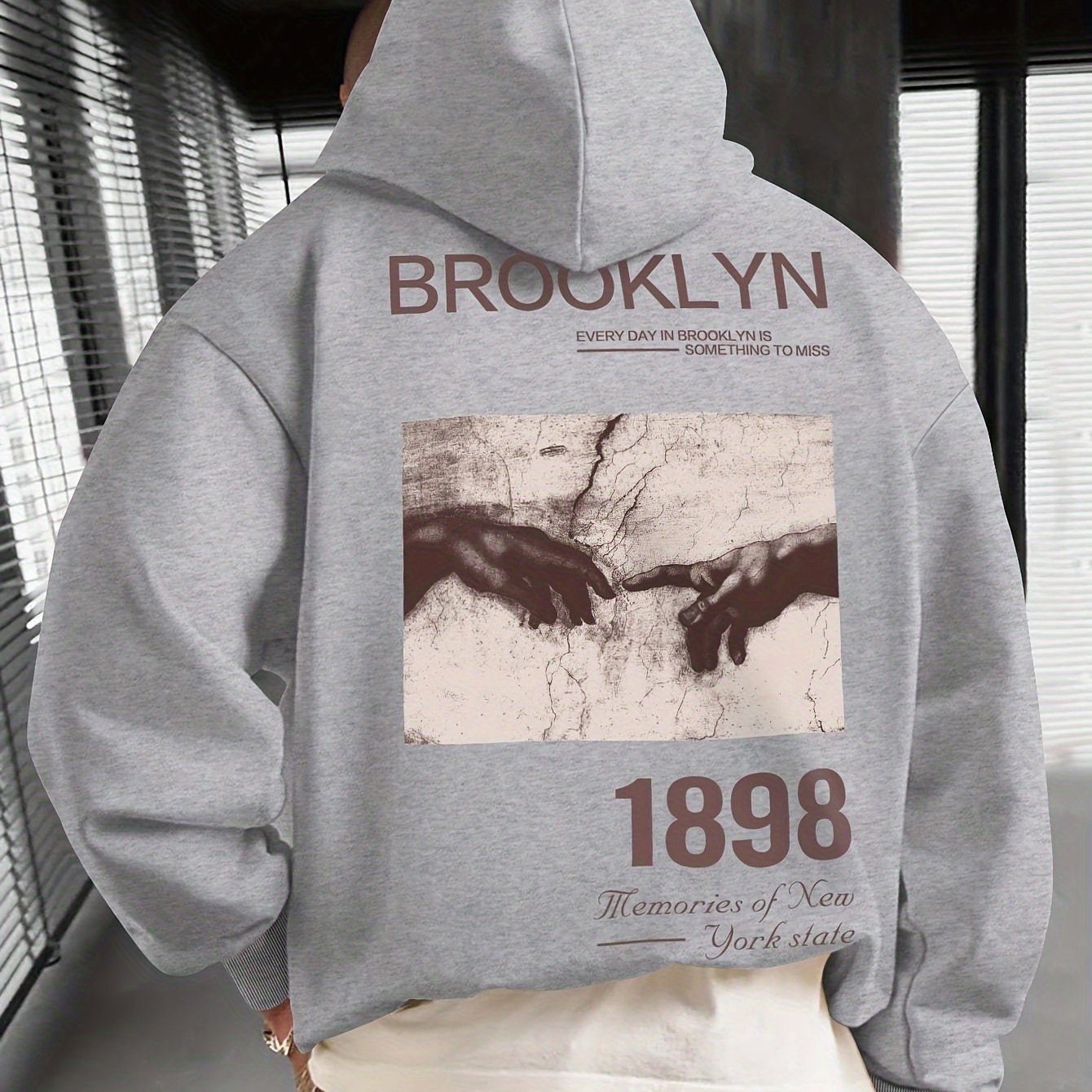 Men's Casual Graphic Pullover Hoodie with Kangaroo Pocket, Relaxed Fit Drawstring Hooded Sweatshirt for Fall And Winter