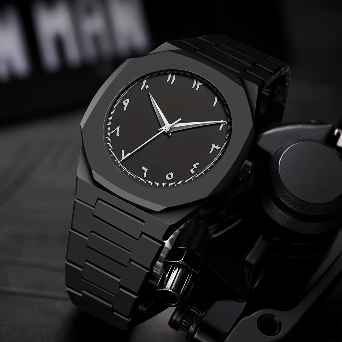 1pc PINTIME Fashionable Men'S Round Quartz Watch - Lightweight, Waterproof, Black Dial with White Markers & Hands, Silicone Strap, Button Battery, Everyday Watch|Minimalist Watch|Durable Watch