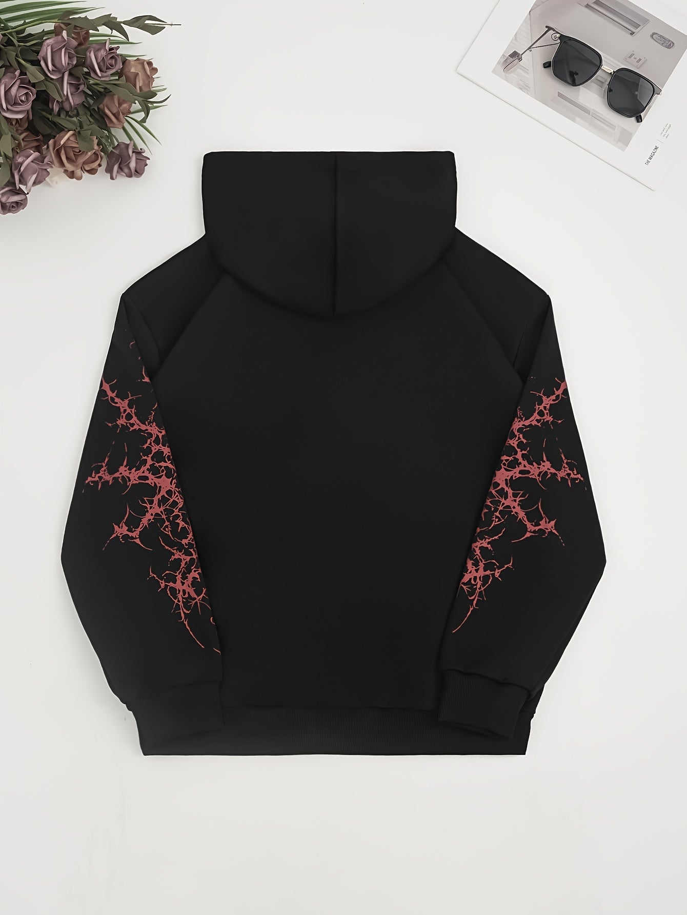 Cozy Long Sleeve Women's Casual Geometric Print Hoodie - Machine Washable Polyester, Kangaroo Pocket for Fall/Winter