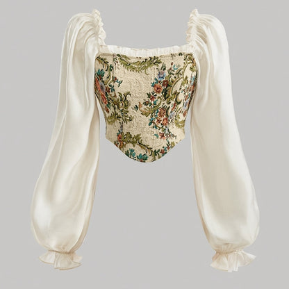 New Spring And Summer Collection, Stylish And Casual, Perfect for Vacations, Featuring a Floral Print with Ruffled Puff Sleeves.