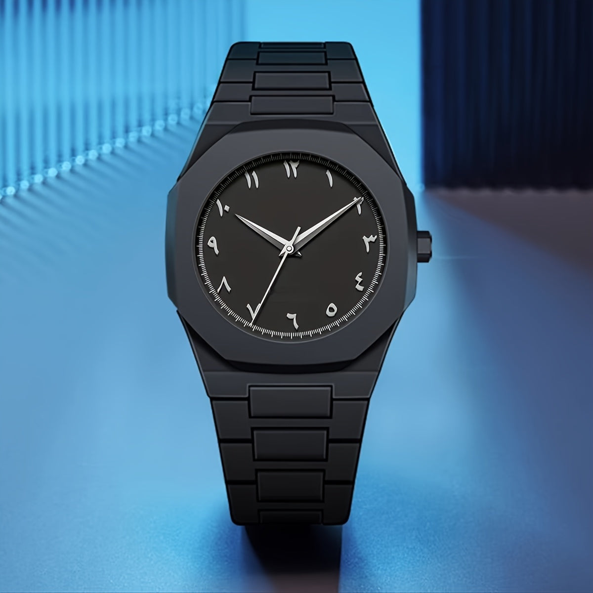 1pc PINTIME Fashionable Men'S Round Quartz Watch - Lightweight, Waterproof, Black Dial with White Markers & Hands, Silicone Strap, Button Battery, Everyday Watch|Minimalist Watch|Durable Watch