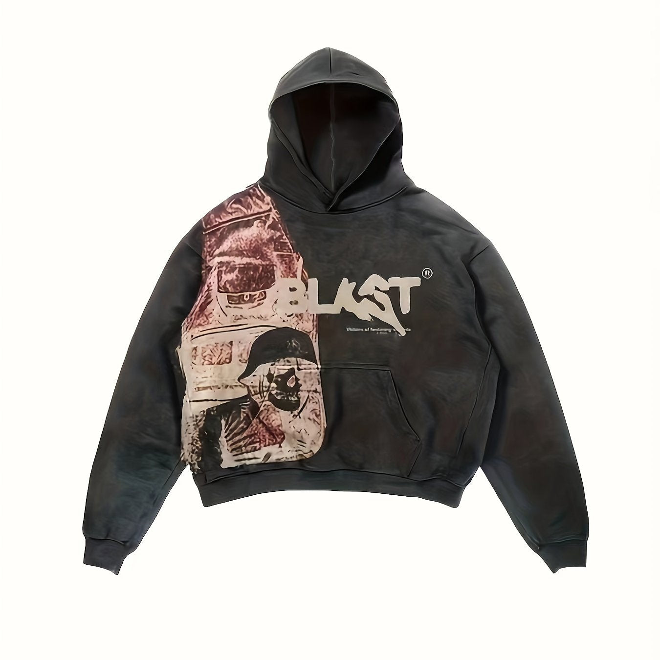 Long Sleeve Graphic Print Pullover Streetwear Hoodie Sweatshirt with Kangaroo Pocket, Women's Clothing