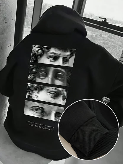 Women'S Casual Hooded Sweatshirt with Cartoon Print, Long Sleeve Pullover with Pocket Detail, 100% Polyester Knit Fabric, Regular Fit Hoodie for Fall/Winter - 220gsm