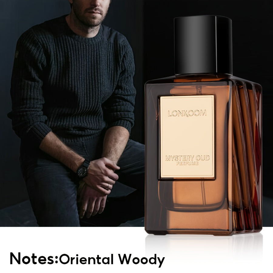 LONKOOM Men's Eau De Parfum - 3.36oz, Refreshing & Long-Lasting Scent with Oriental Wood, Vanilla, Pepper, Vetiver, Tonka Bean & Amber Notes - Perfect Father's Day Gift