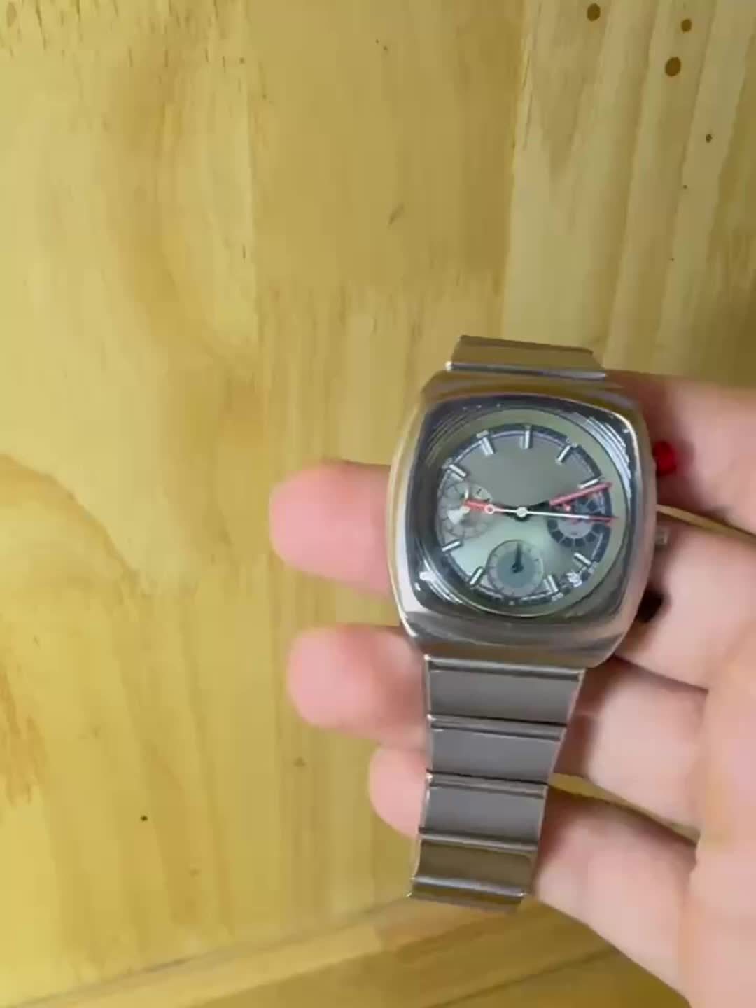 NASIR Men's Luxury Square Mechanical Watch, Stainless Steel, Date Feature, Casual Style