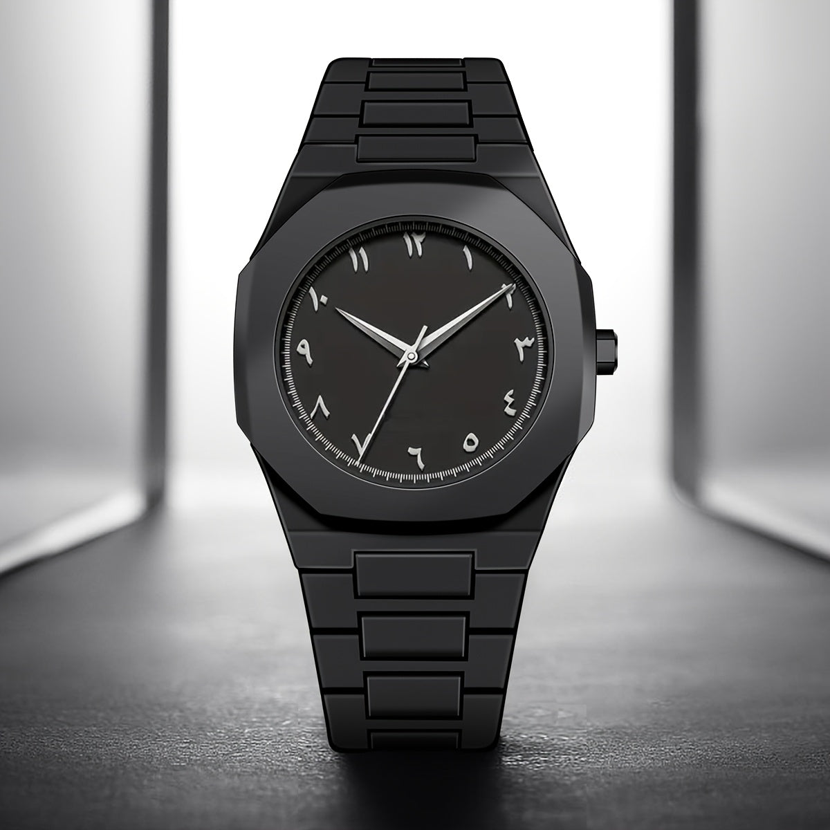 1pc PINTIME Fashionable Men'S Round Quartz Watch - Lightweight, Waterproof, Black Dial with White Markers & Hands, Silicone Strap, Button Battery, Everyday Watch|Minimalist Watch|Durable Watch