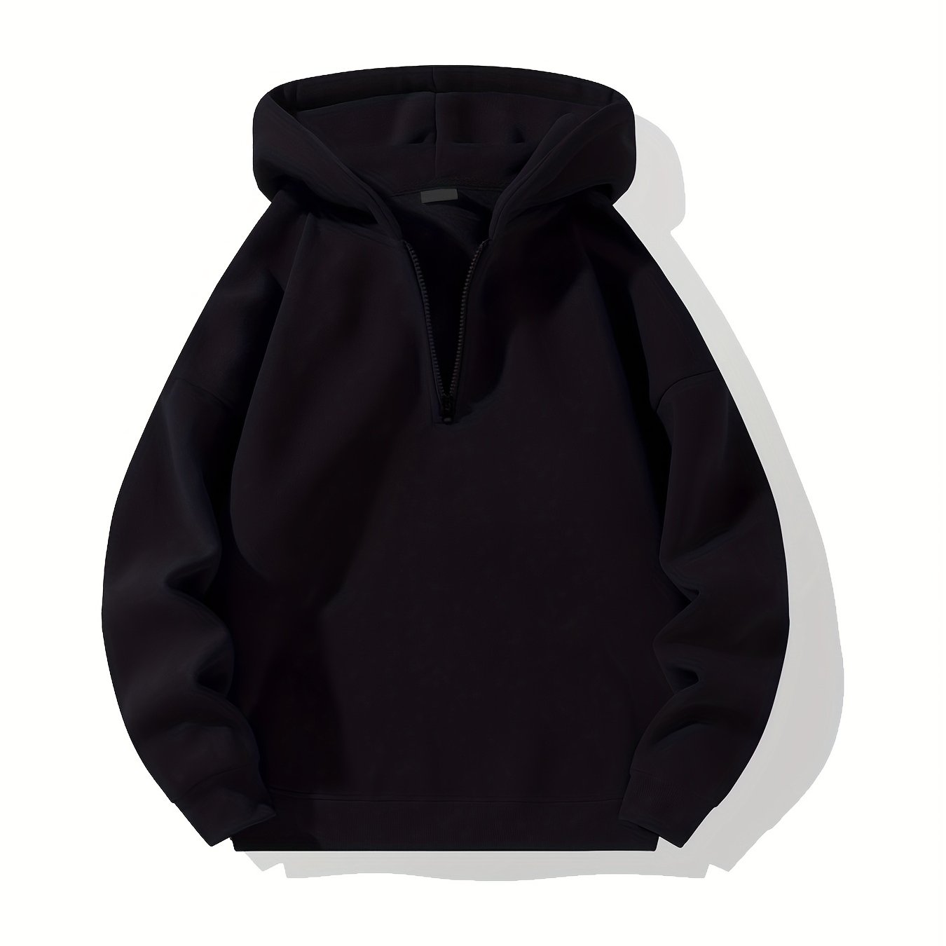 [Navy Blue Sweatshirt] Soft Polyester Navy Blue Hooded Sweatshirt | Full-Zip Design, Long Sleeve, Casual & Outdoor Wear for Spring/Fall