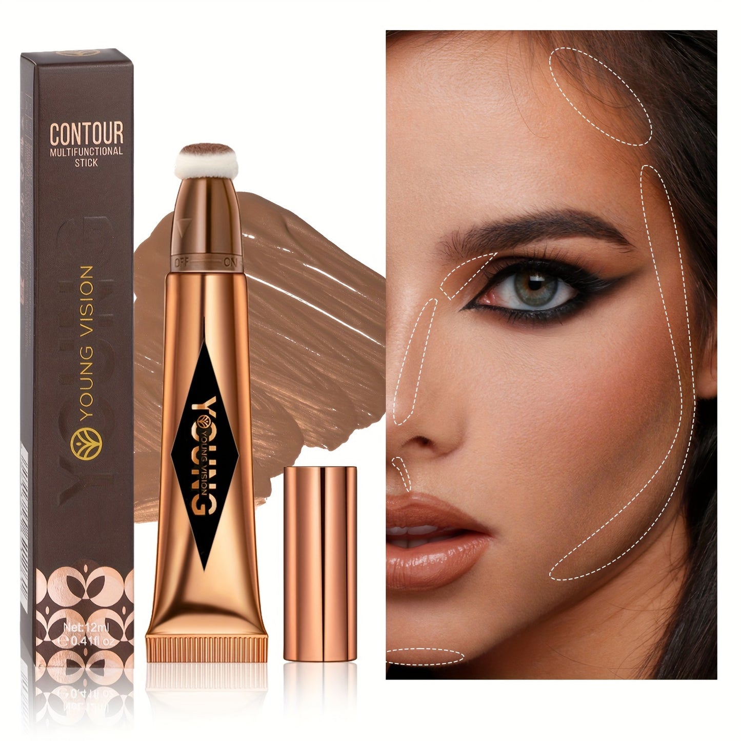 Multicolor Air Cushion Contour Blush Highlight Combo - Liquid Formula for Natural Glow, Buildable Coverage, and Long-Lasting Wear - Optional Shades for Customizable Look