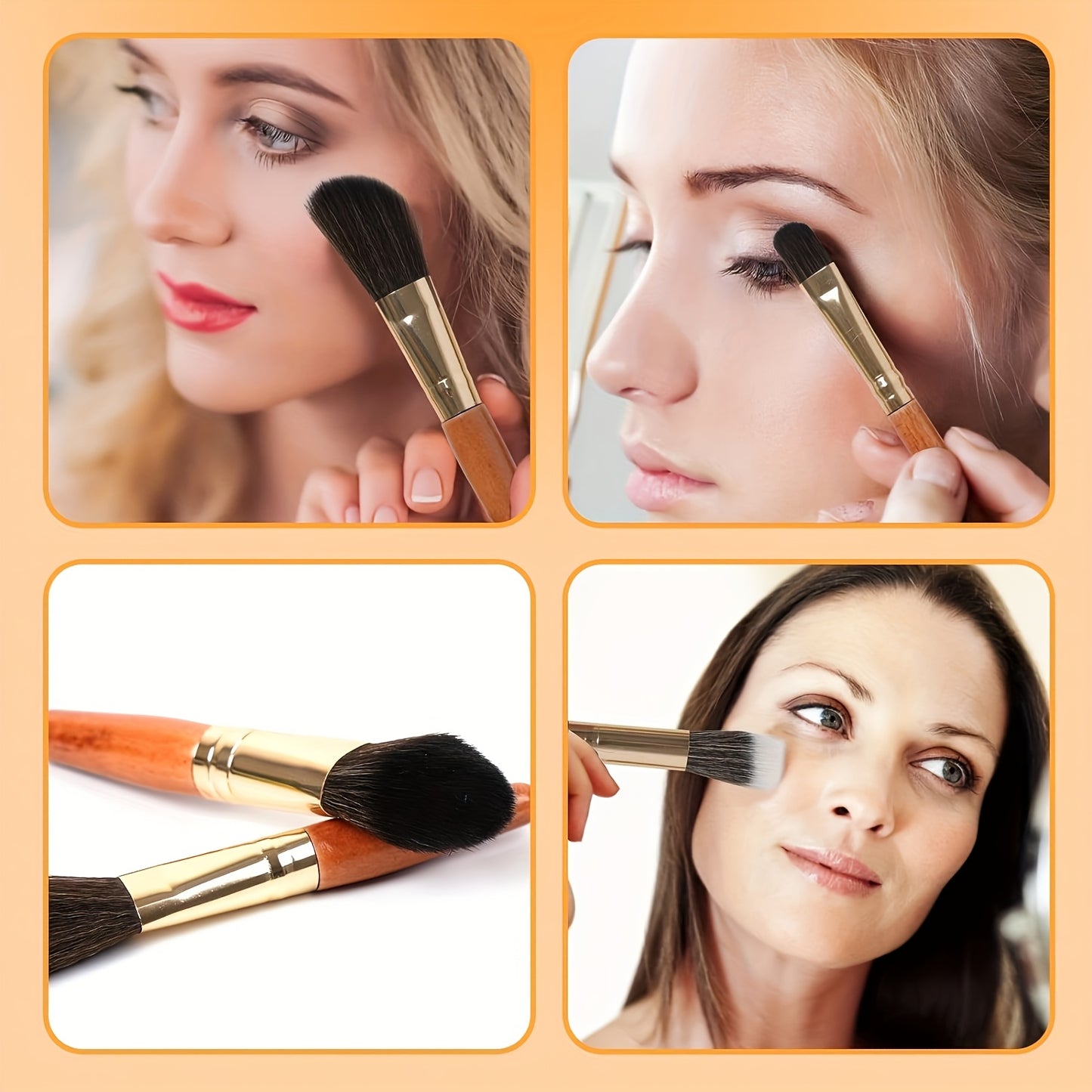 13pcs Luxury Oval Makeup Brush Set with Soft Nylon Bristles, Unscented, ABS Handles - Perfect for Normal Skin, Includes Travel Bag, Beauty Essentials|Elegant Brush Set|Durable ABS Handles