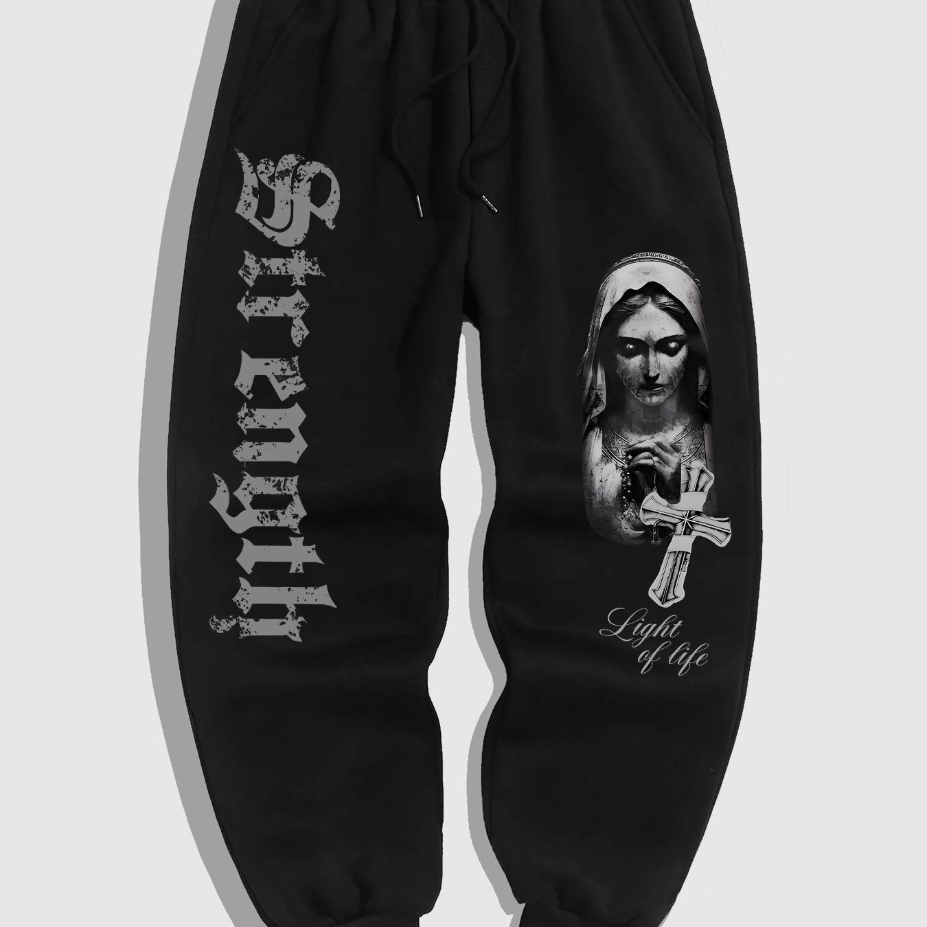 Men'S Casual Sports Joggers with Gothic Print of The Virgin Mary from The Renaissance.