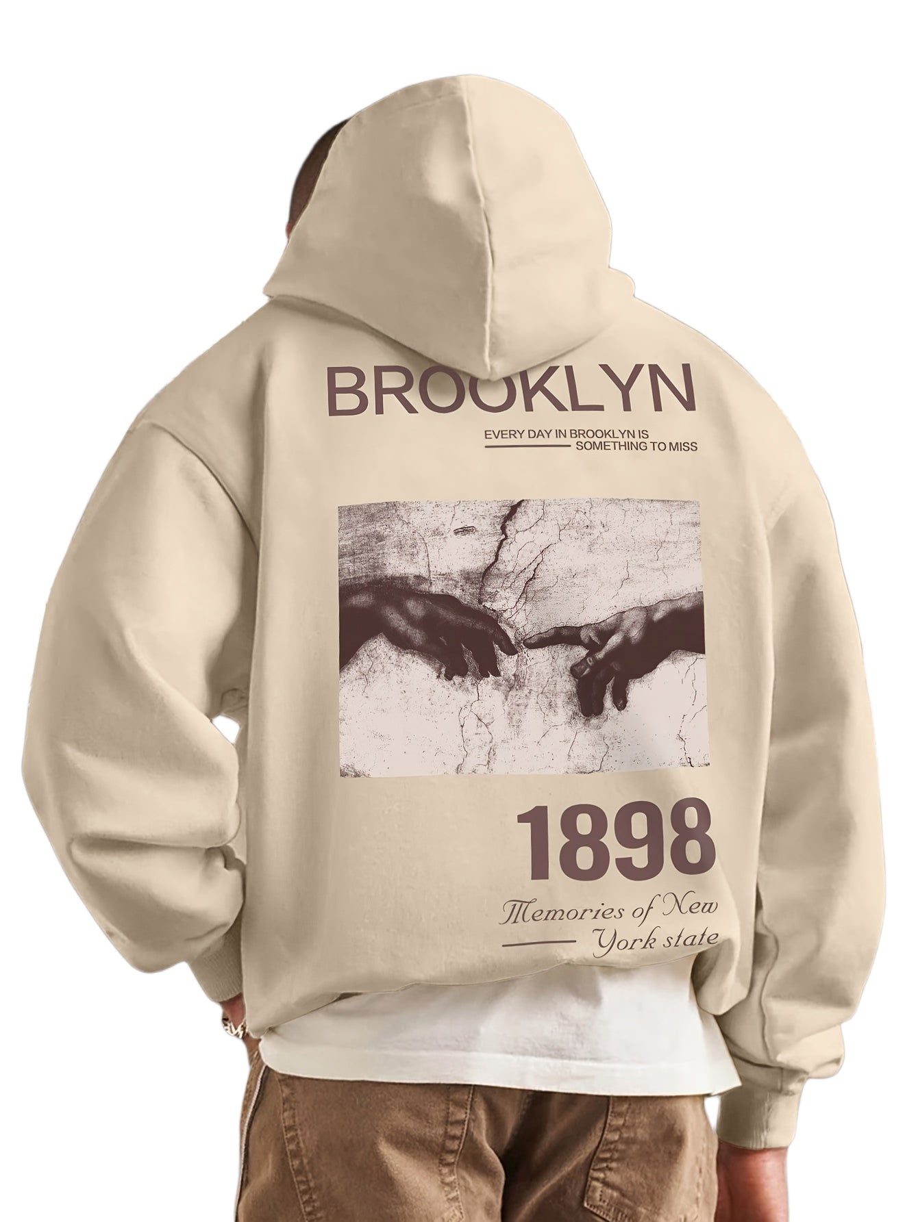 Men's Casual Graphic Pullover Hoodie with Kangaroo Pocket, Relaxed Fit Drawstring Hooded Sweatshirt for Fall And Winter