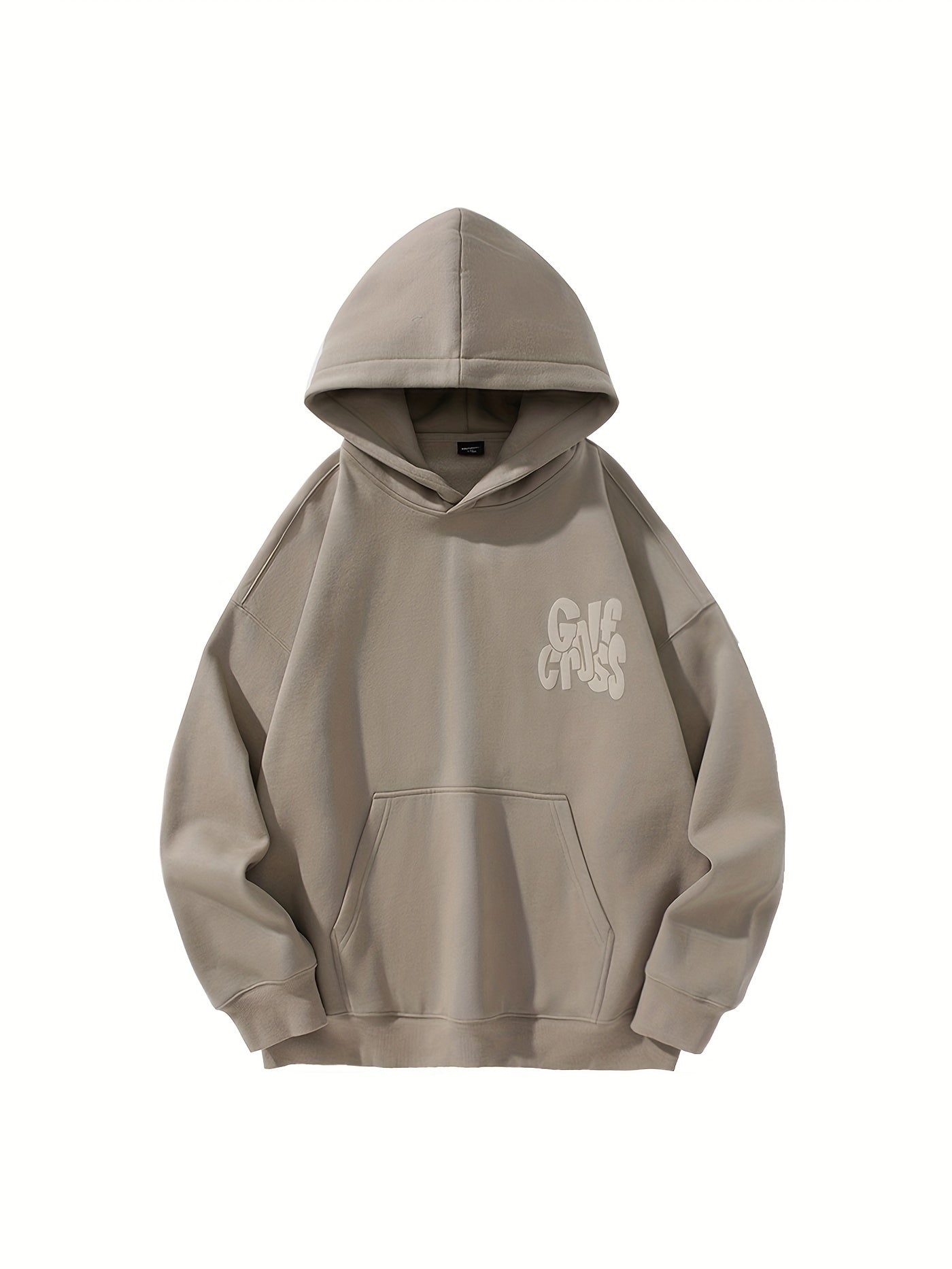 Relaxed Fit Streetwear Hoodie - Soft Cotton Blend, Kangaroo Pocket, Long Sleeve, Loose Letters Print, Perfect for Outdoor Activities and Casual Daily Wear