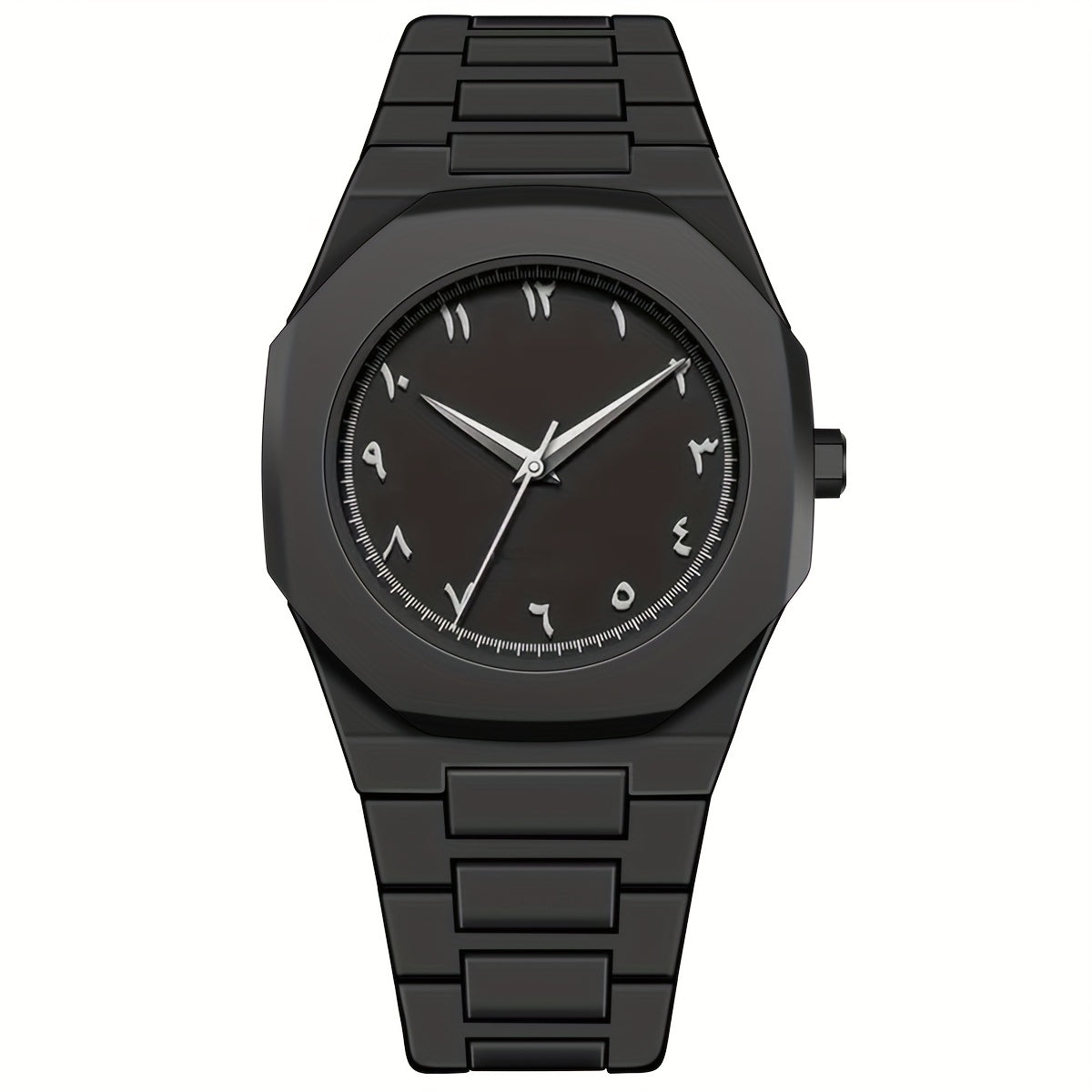 1pc PINTIME Fashionable Men'S Round Quartz Watch - Lightweight, Waterproof, Black Dial with White Markers & Hands, Silicone Strap, Button Battery, Everyday Watch|Minimalist Watch|Durable Watch