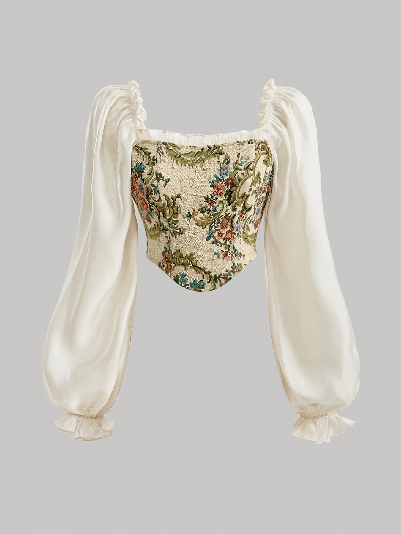 New Spring And Summer Collection, Stylish And Casual, Perfect for Vacations, Featuring a Floral Print with Ruffled Puff Sleeves.