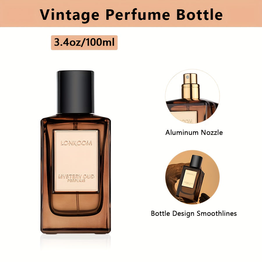 LONKOOM Men's Eau De Parfum - 3.36oz, Refreshing & Long-Lasting Scent with Oriental Wood, Vanilla, Pepper, Vetiver, Tonka Bean & Amber Notes - Perfect Father's Day Gift