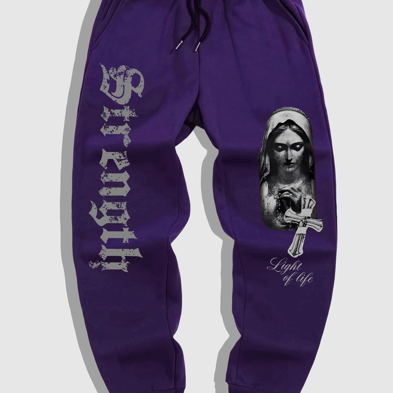 Men'S Casual Sports Joggers with Gothic Print of The Virgin Mary from The Renaissance.