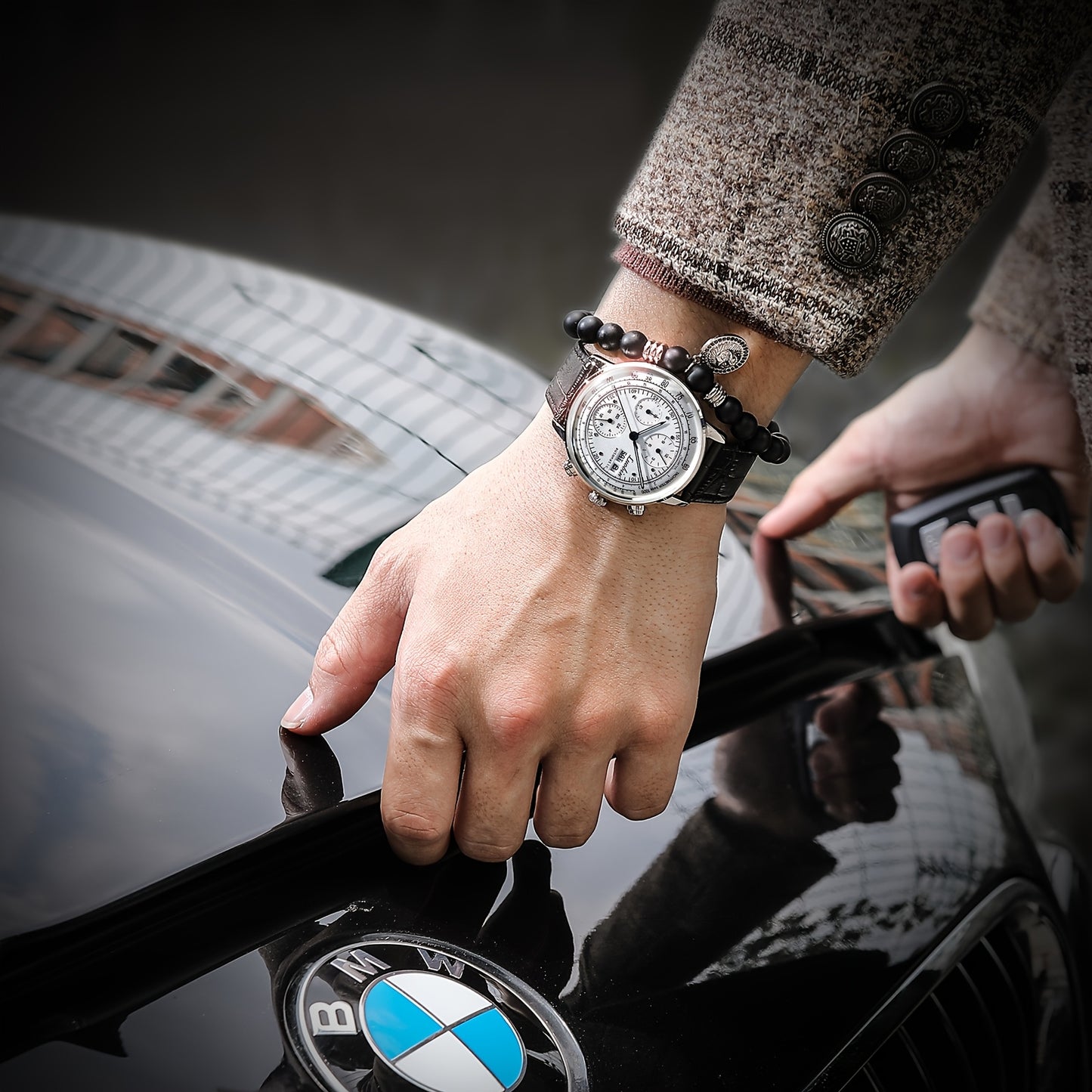 Fully Automatic Mechanical Watch Men's Multifunctional Year Month Calendar Week Watch, Luminous Display Curved Screen, Unique Personality, Waterproof Feature