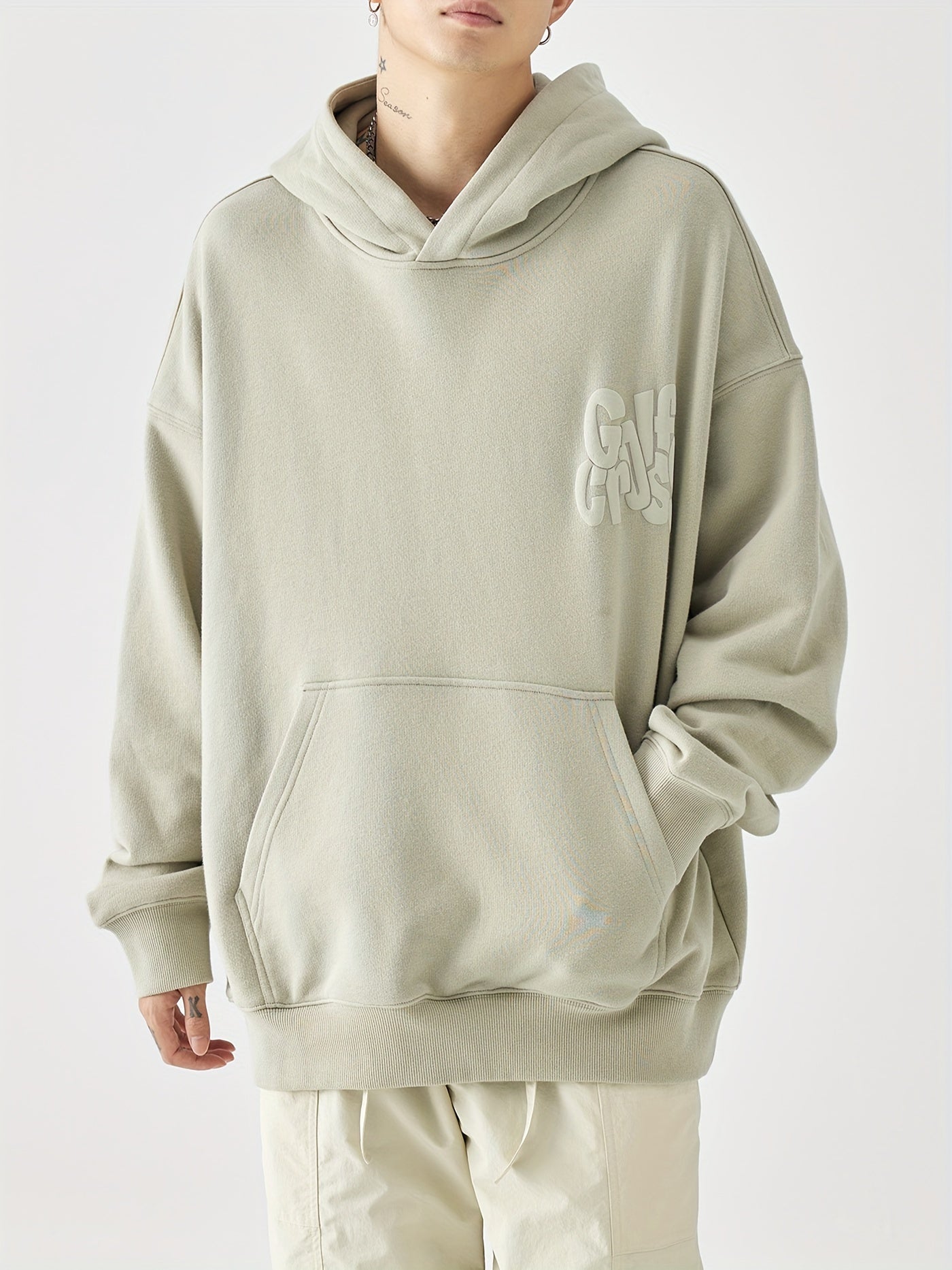 Relaxed Fit Streetwear Hoodie - Soft Cotton Blend, Kangaroo Pocket, Long Sleeve, Loose Letters Print, Perfect for Outdoor Activities and Casual Daily Wear