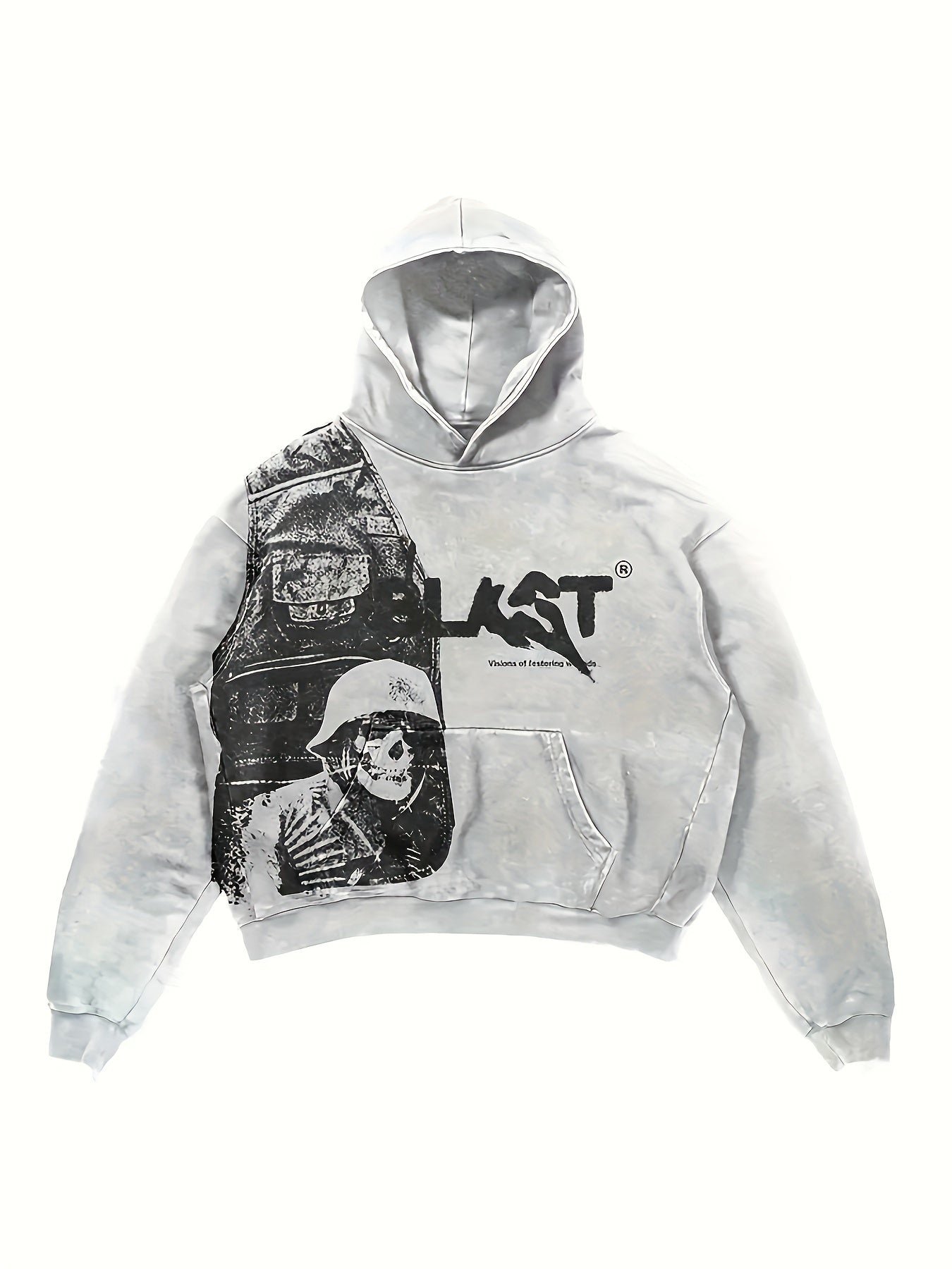 Long Sleeve Graphic Print Pullover Streetwear Hoodie Sweatshirt with Kangaroo Pocket, Women's Clothing