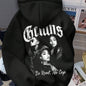 Women'S Casual Polyester Hoodie with Graphic Print, Drawstring Hooded Sweatshirt, All-Season Knit Fabric, 250g/m², Cartoon Pattern, Winter & Fall Fashion Clothing