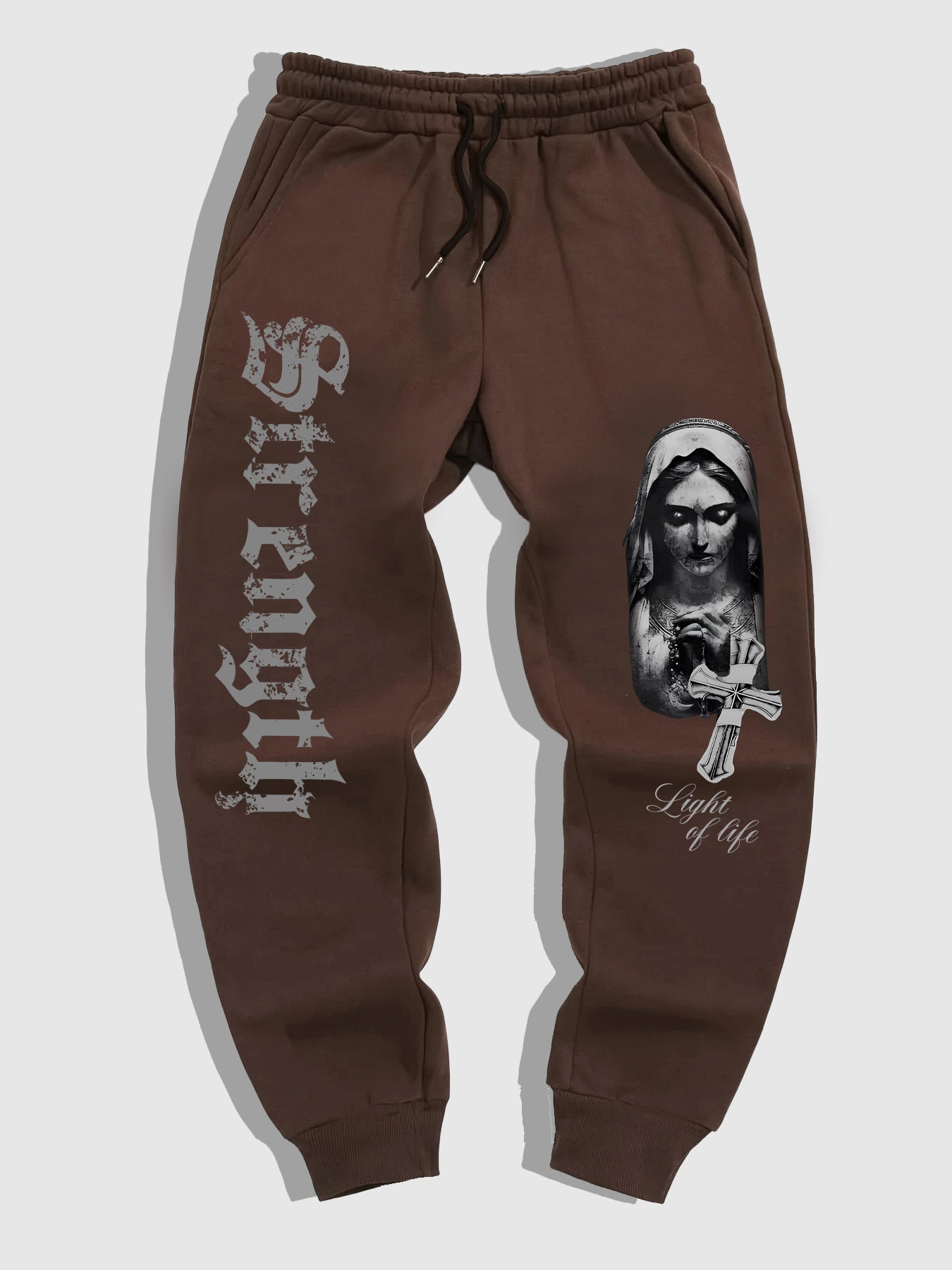 Men'S Casual Sports Joggers with Gothic Print of The Virgin Mary from The Renaissance.