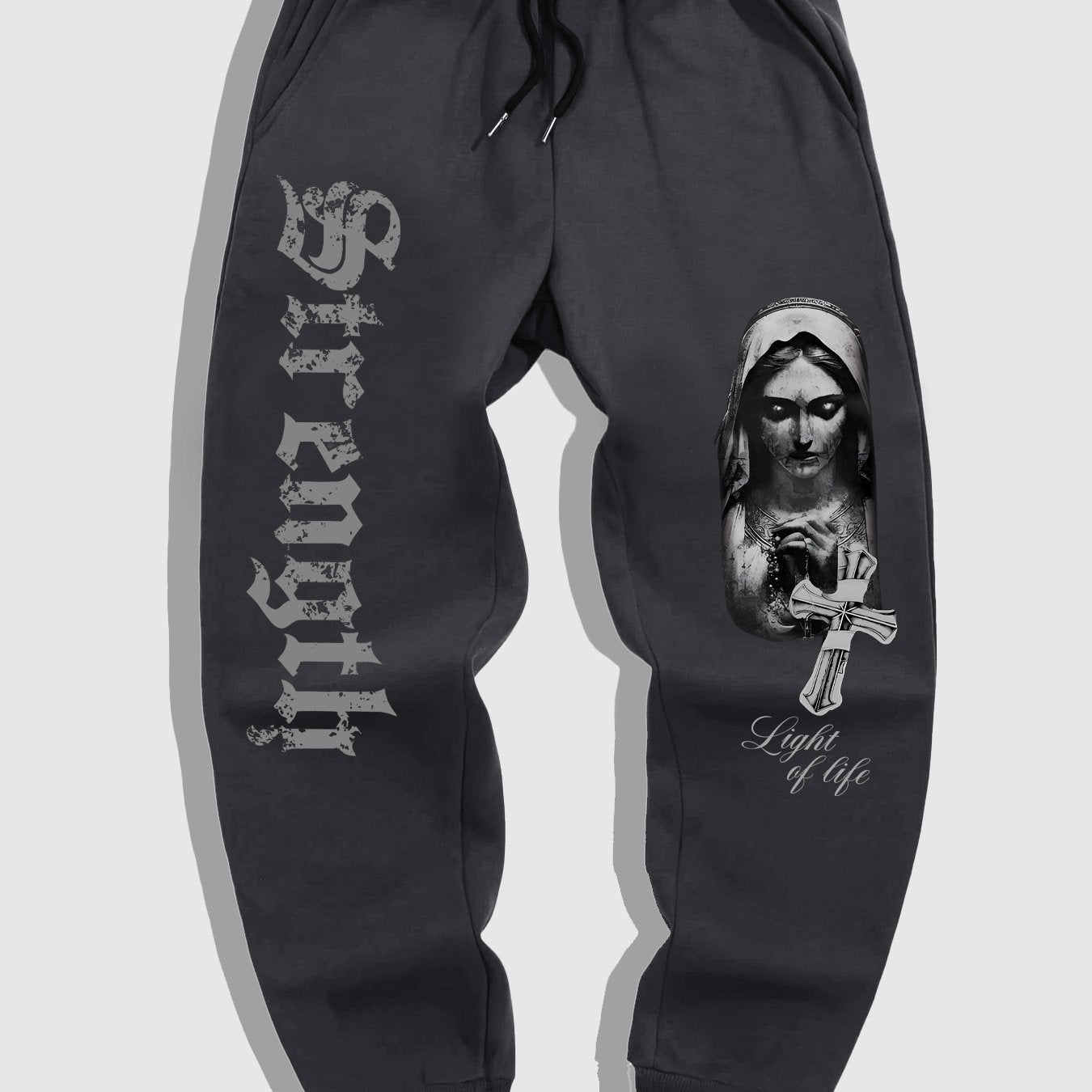 Men'S Casual Sports Joggers with Gothic Print of The Virgin Mary from The Renaissance.