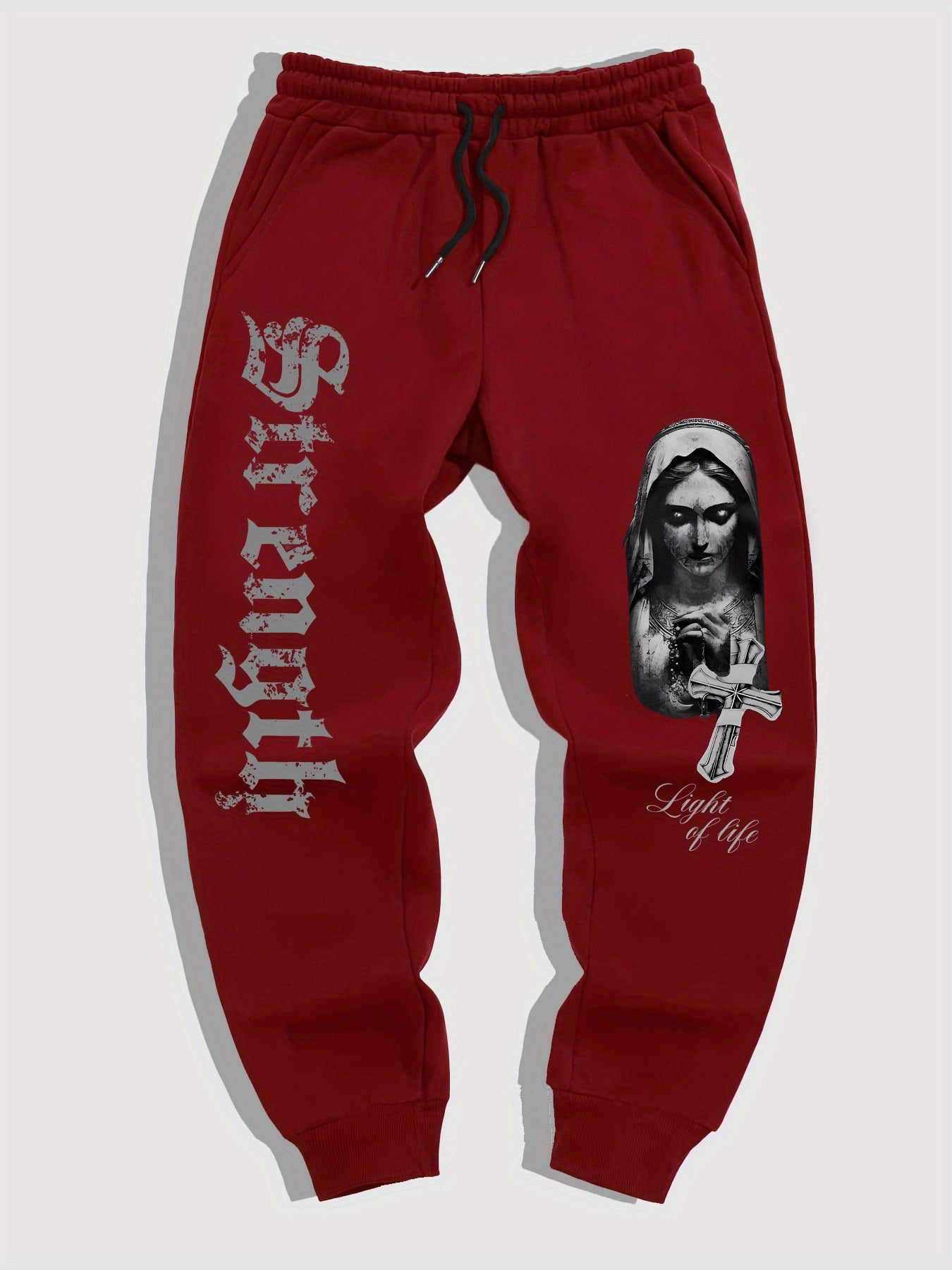 Men'S Casual Sports Joggers with Gothic Print of The Virgin Mary from The Renaissance.
