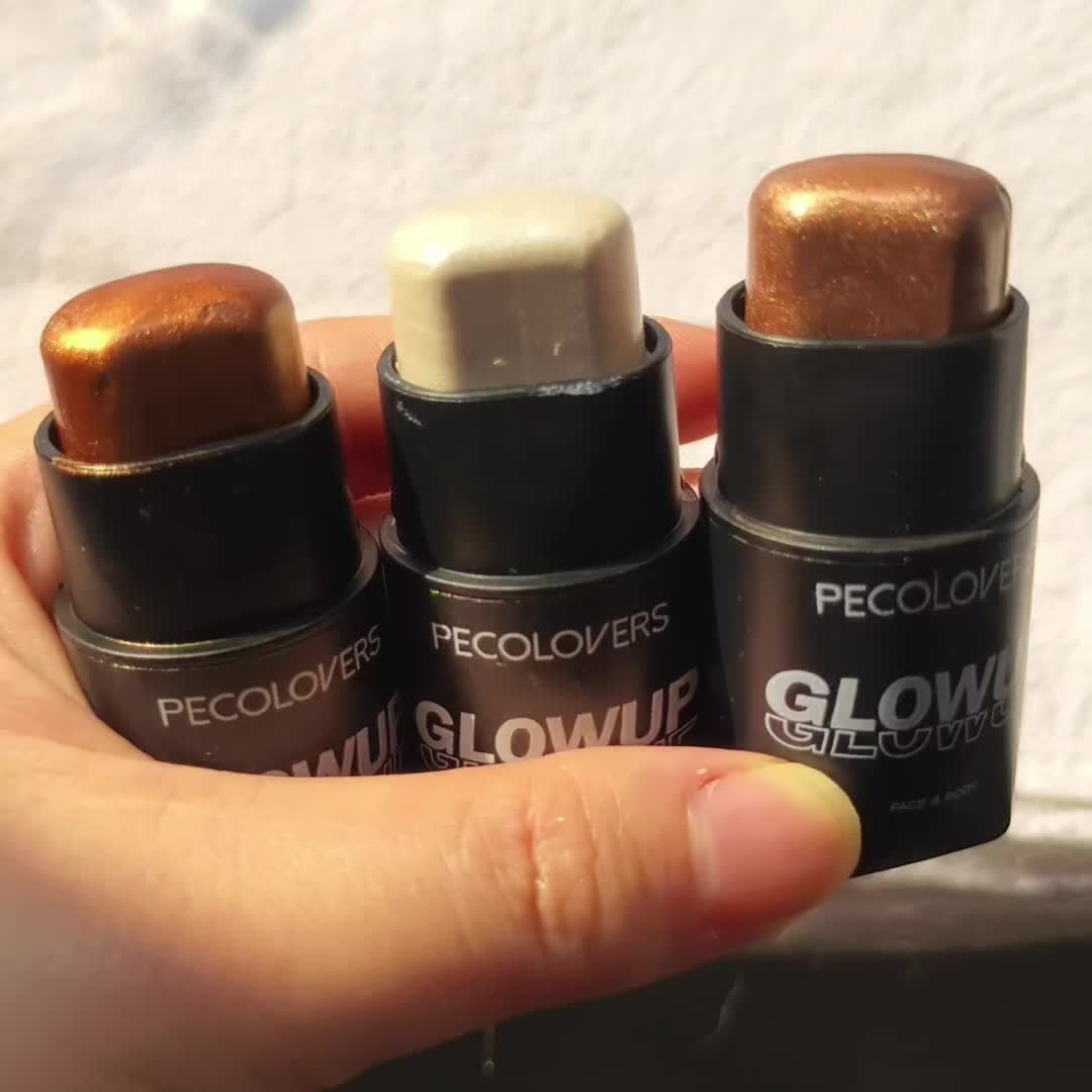 [1pc Glowup Highlighter] PECOLOVERS 1pc Glowup Highlighter Stick | Natural Brightening Face Contour & Highlight Makeup, Medium Coverage, Water-Resistant, Buildable Effect for Radiant Skin