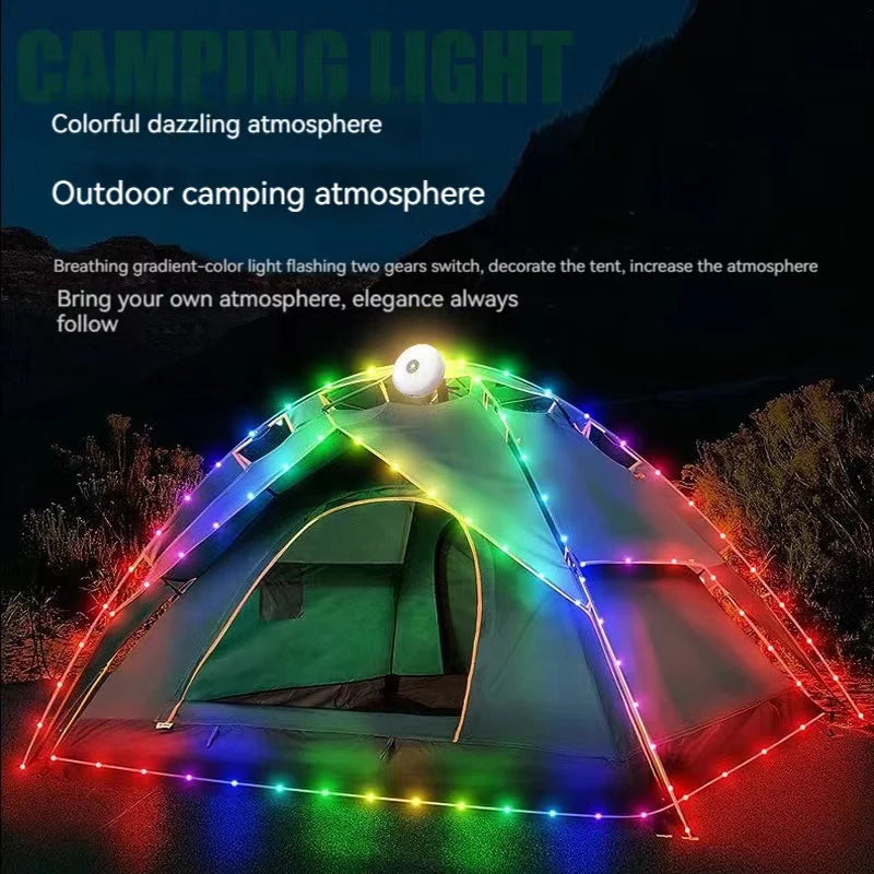 LED Camping Lamp Strip Atmosphere 10M Length Waterproof Recyclable Light Belt Outdoor