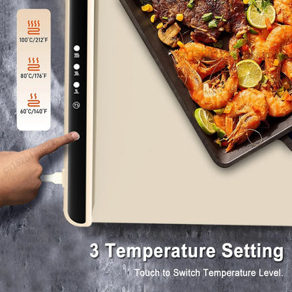 Electric Warming Tray Foldable Food Heating Mat Silicone Electric Food Warming Mat with Adjustable Temperature