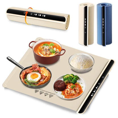 Electric Warming Tray Foldable Food Heating Mat Silicone Electric Food Warming Mat with Adjustable Temperature