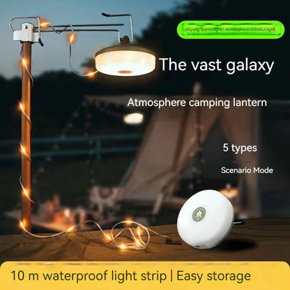 LED Camping Lamp Strip Atmosphere 10M Length Waterproof Recyclable Light Belt Outdoor