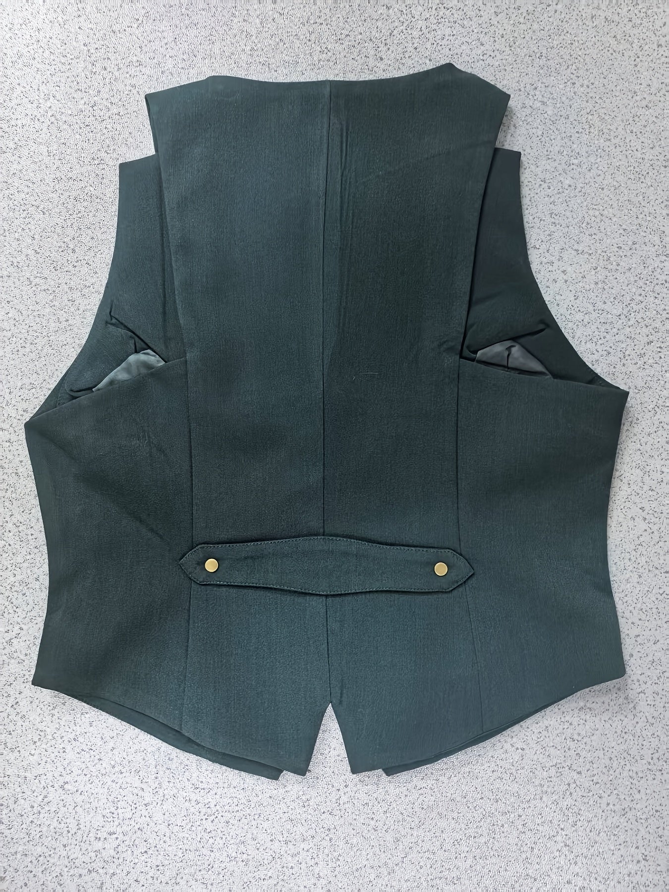 Elegant Women'S Black V-Neck Vest with Pearl Detail - Casual Polyester Sleeveless Jacket, All-Season Wear