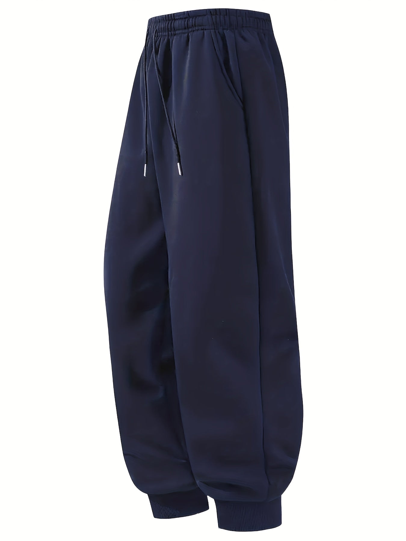 1pc Men's Casual Joggers - Soft Polyester Elastic Waist Drawstring Tapered Leg Streetwear Gym Pants for Spring/Autumn Outdoor Running Fitness (Black/Navy/Gray Heather)