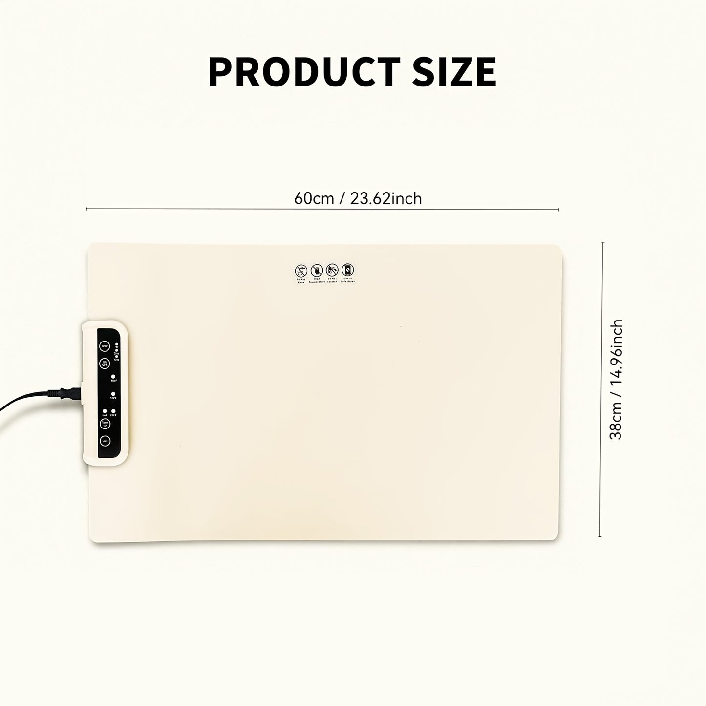 EU Plug Electric Warming Tray, Full Surface Warming Mat for Food, Rollable And Portable, Fast Heating Pad with 3 Temperature Control, Auto Shut-Off, Plate Warmer for Buffets Party, Home, Cream