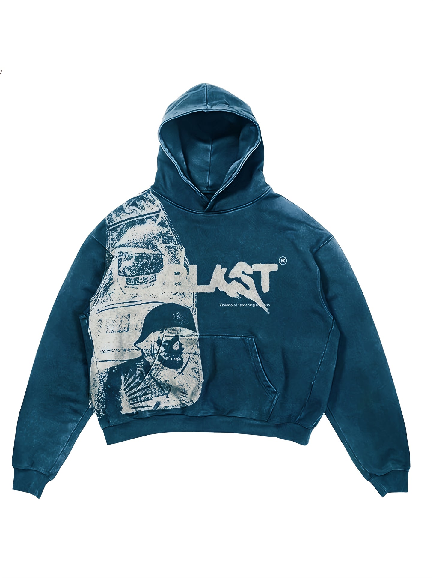 Long Sleeve Graphic Print Pullover Streetwear Hoodie Sweatshirt with Kangaroo Pocket, Women's Clothing