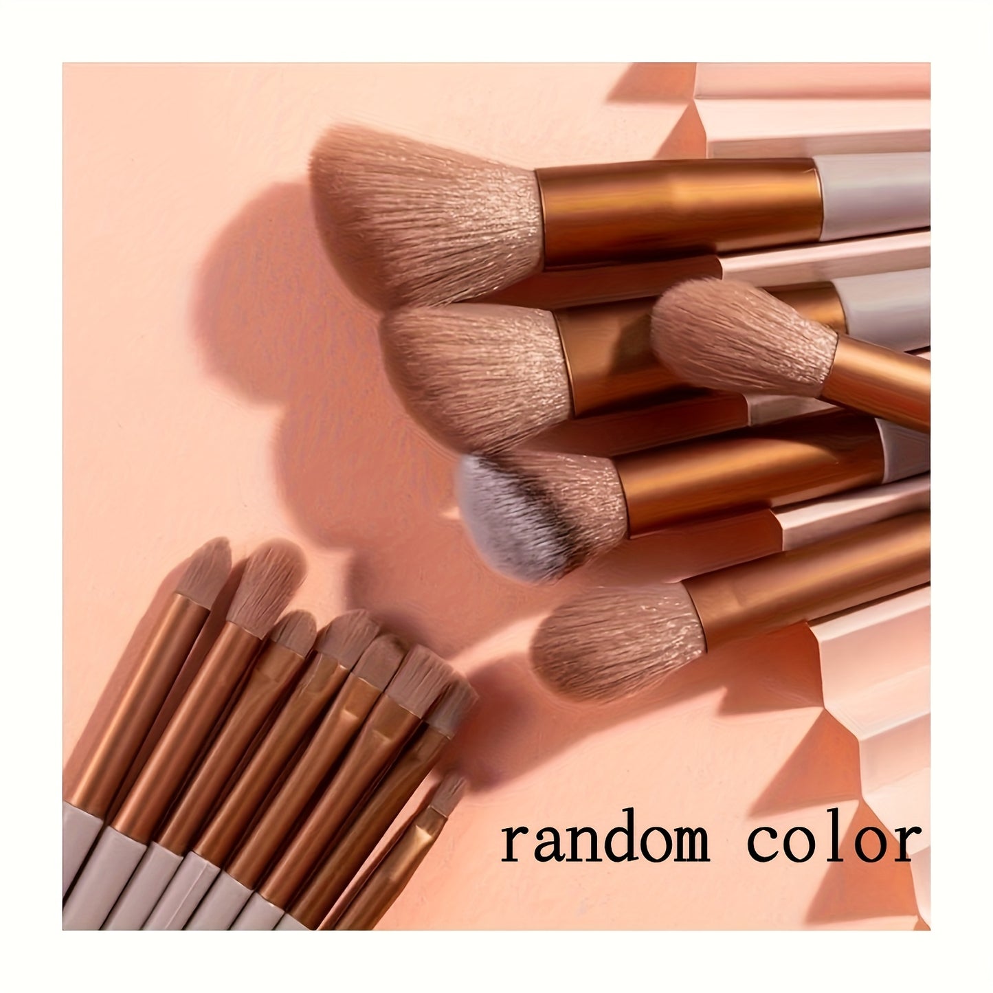13pcs Luxury Oval Makeup Brush Set with Soft Nylon Bristles, Unscented, ABS Handles - Perfect for Normal Skin, Includes Travel Bag, Beauty Essentials|Elegant Brush Set|Durable ABS Handles