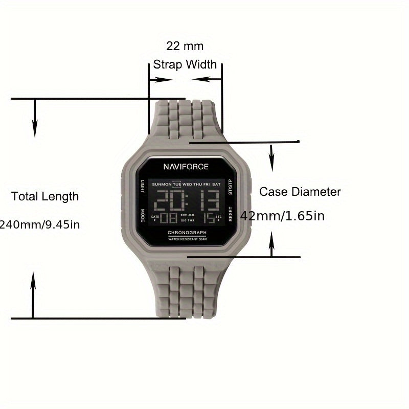 Men'S Digital Watch, Men'S Sports Watch. Silicone Strap Men'S Stylish Watch.