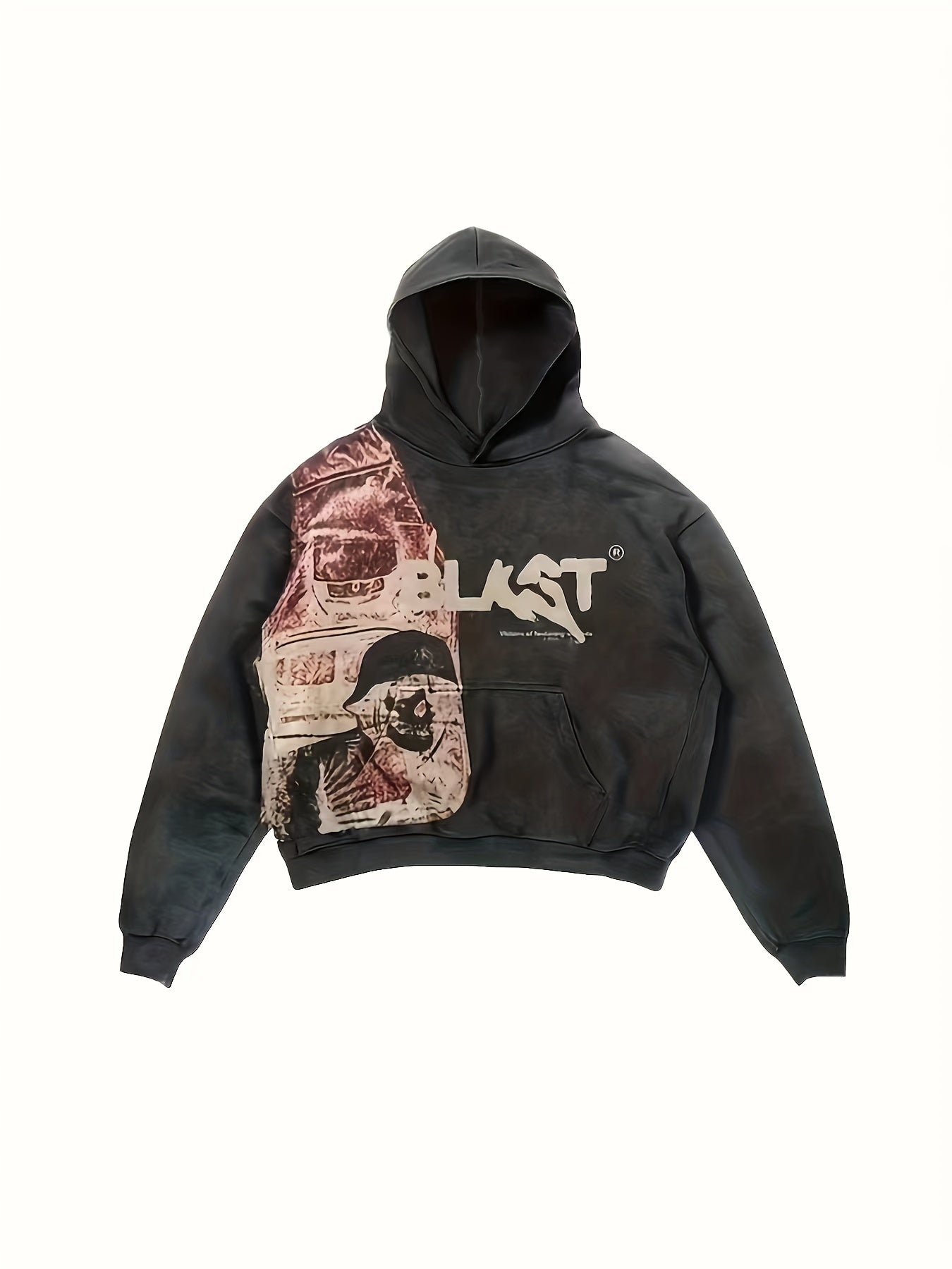 Long Sleeve Graphic Print Pullover Streetwear Hoodie Sweatshirt with Kangaroo Pocket, Women's Clothing