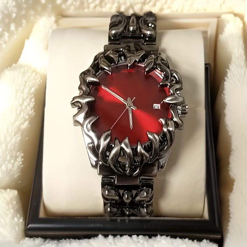 [Vintage Watch] PINTIME Men's Vintage Fashion Quartz Watch | Round Dial, Alloy Case, Pointer Date Display, Battery Powered | for Men, Birthday Gift, Father's Day, Mardi Gras Day, Campus Wear