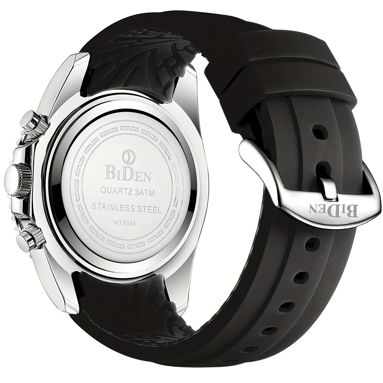 Men'S Sports Watch - Lightweight Silicone Strap with 6-Hand Chronograph, Analog Quarts Movement, 30M Water Resistant, Stopwatch, Calendar, Zinc Alloy Case, Electronic Drive, Non-Rechargeable Button Battery, Perfect for Casual