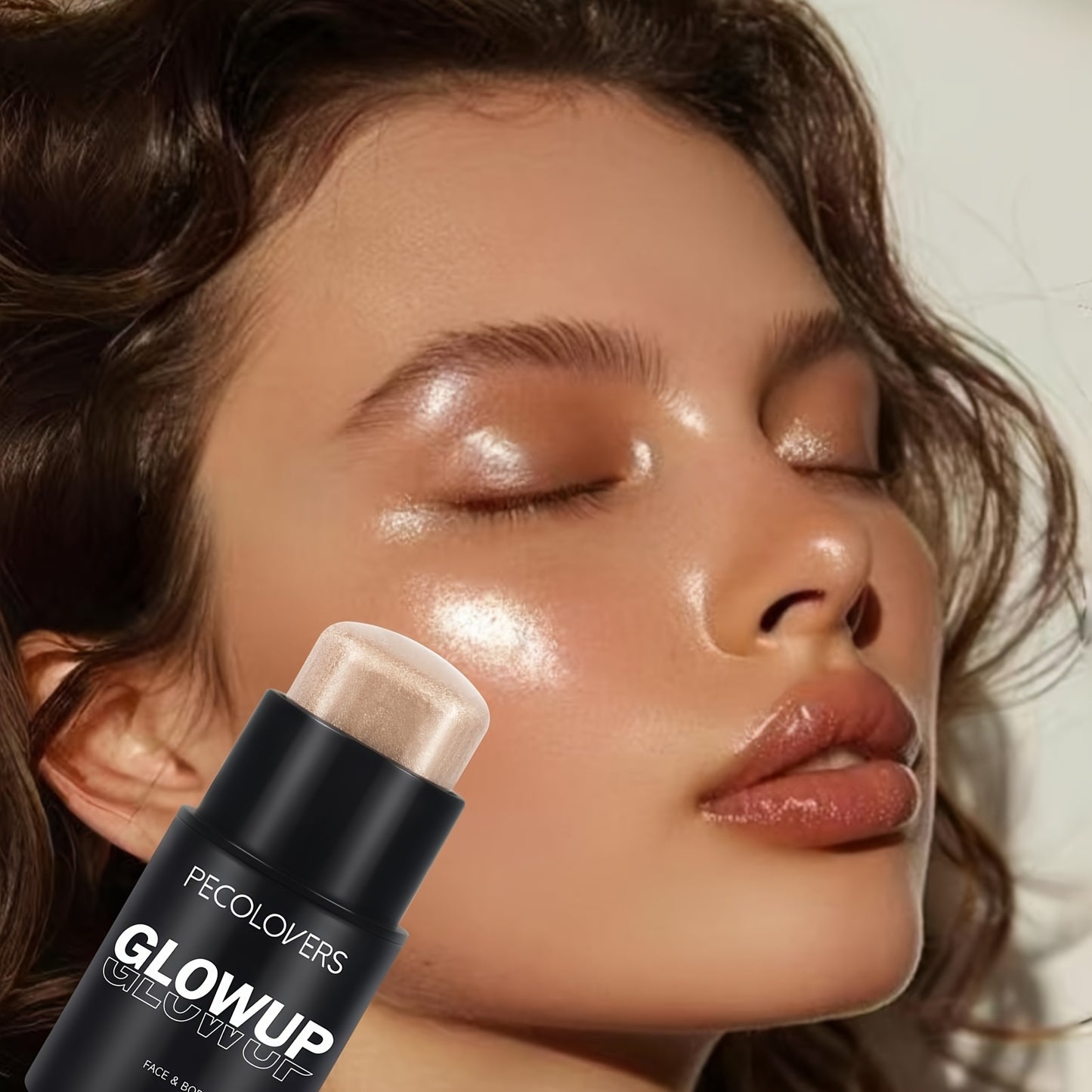 [1pc Glowup Highlighter] PECOLOVERS 1pc Glowup Highlighter Stick | Natural Brightening Face Contour & Highlight Makeup, Medium Coverage, Water-Resistant, Buildable Effect for Radiant Skin