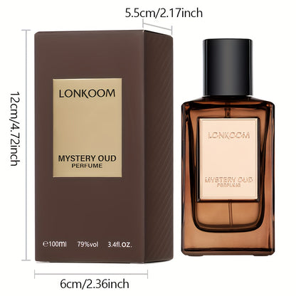 LONKOOM Men's Eau De Parfum - 3.36oz, Refreshing & Long-Lasting Scent with Oriental Wood, Vanilla, Pepper, Vetiver, Tonka Bean & Amber Notes - Perfect Father's Day Gift