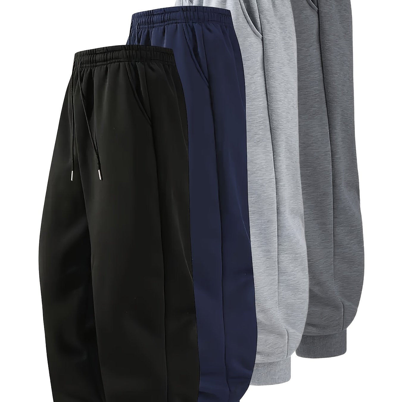 1pc Men's Casual Joggers - Soft Polyester Elastic Waist Drawstring Tapered Leg Streetwear Gym Pants for Spring/Autumn Outdoor Running Fitness (Black/Navy/Gray Heather)