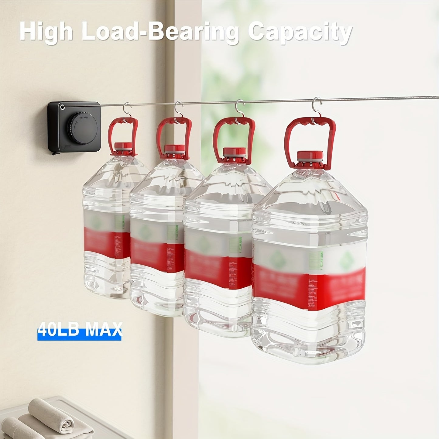 1pc Heavy-Duty Telescopic Indoor/Outdoor Clothesline - Wall-Mounted Stainless Steel, 4.6 meter Long, Space-Saving Design for Efficient Laundry Drying, Laundry Drying Solution|Modern Wall Mount|Durable Clothesline, Clothes Dry