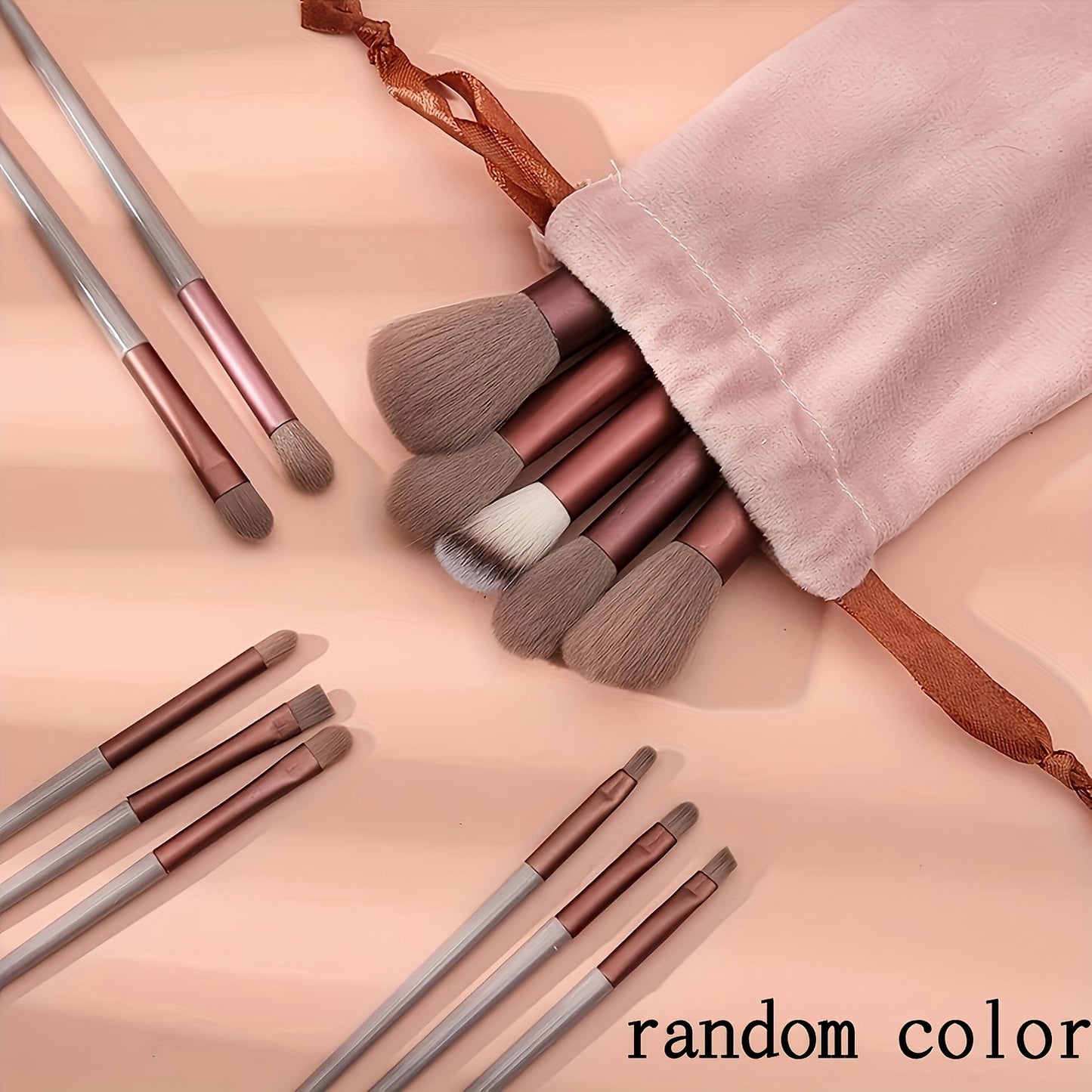 13pcs Luxury Oval Makeup Brush Set with Soft Nylon Bristles, Unscented, ABS Handles - Perfect for Normal Skin, Includes Travel Bag, Beauty Essentials|Elegant Brush Set|Durable ABS Handles