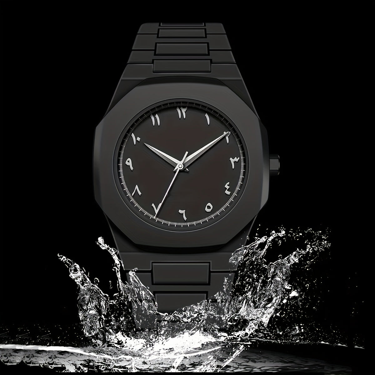 1pc PINTIME Fashionable Men'S Round Quartz Watch - Lightweight, Waterproof, Black Dial with White Markers & Hands, Silicone Strap, Button Battery, Everyday Watch|Minimalist Watch|Durable Watch
