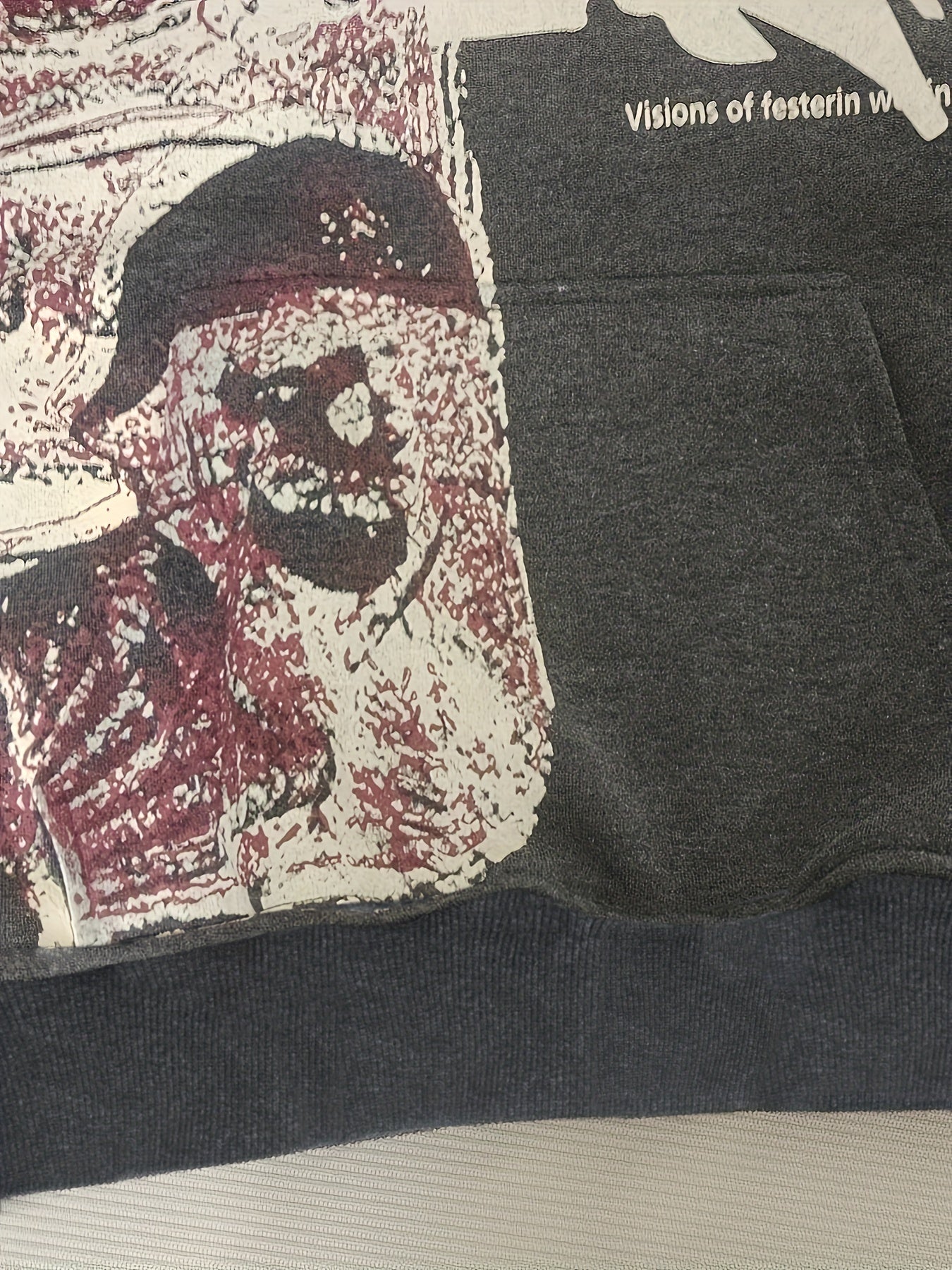 Long Sleeve Graphic Print Pullover Streetwear Hoodie Sweatshirt with Kangaroo Pocket, Women's Clothing