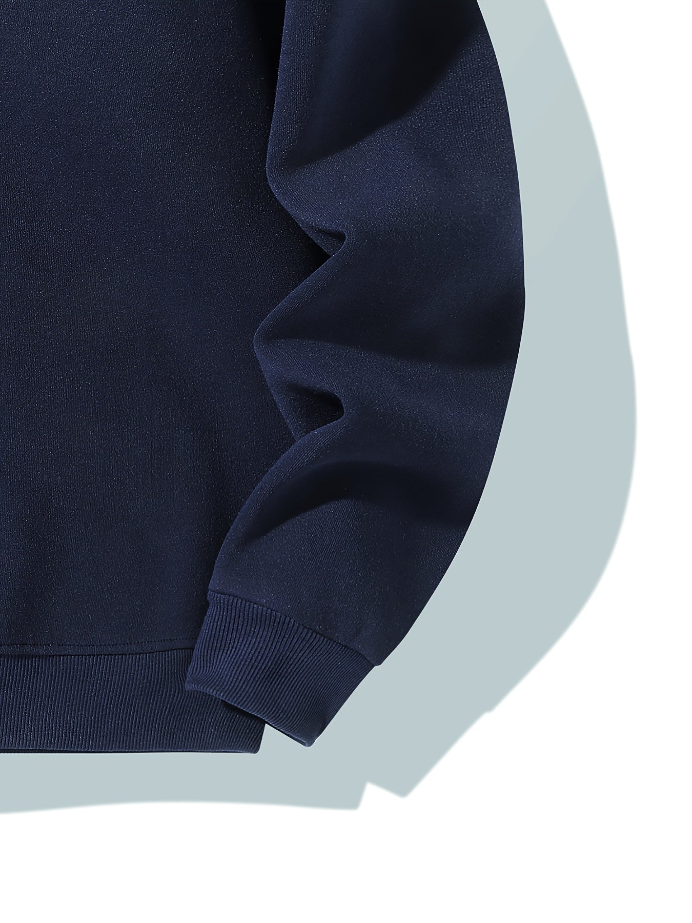 [Navy Blue Sweatshirt] Soft Polyester Navy Blue Hooded Sweatshirt | Full-Zip Design, Long Sleeve, Casual & Outdoor Wear for Spring/Fall